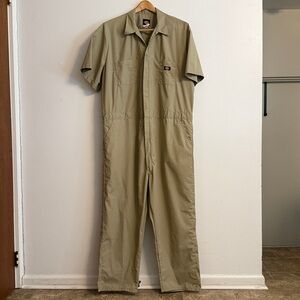 Dickies Tan Short Sleeve Coveralls Jumpsuit